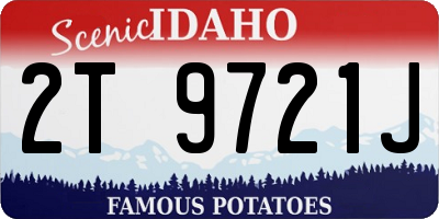 ID license plate 2T9721J