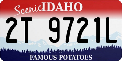 ID license plate 2T9721L