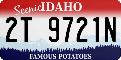 ID license plate 2T9721N