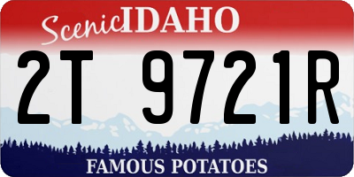 ID license plate 2T9721R