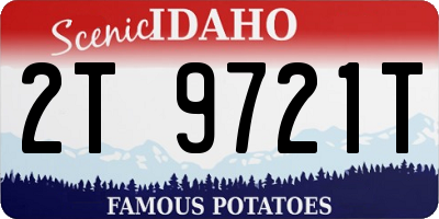 ID license plate 2T9721T