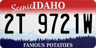 ID license plate 2T9721W