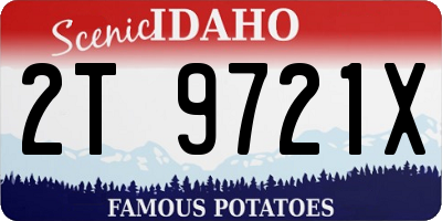 ID license plate 2T9721X