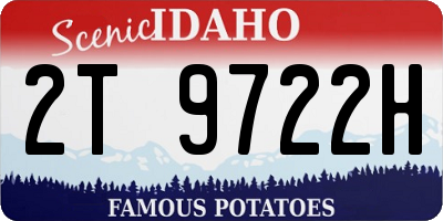 ID license plate 2T9722H