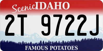 ID license plate 2T9722J