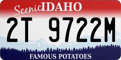 ID license plate 2T9722M