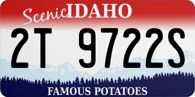 ID license plate 2T9722S