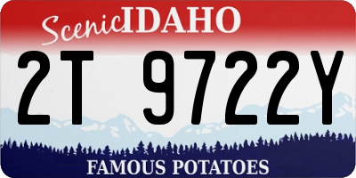ID license plate 2T9722Y