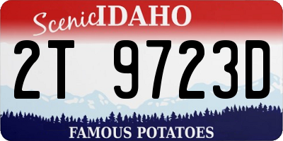 ID license plate 2T9723D