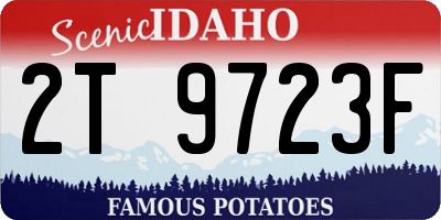 ID license plate 2T9723F