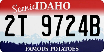 ID license plate 2T9724B