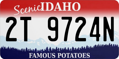 ID license plate 2T9724N