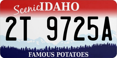 ID license plate 2T9725A