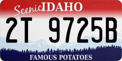 ID license plate 2T9725B