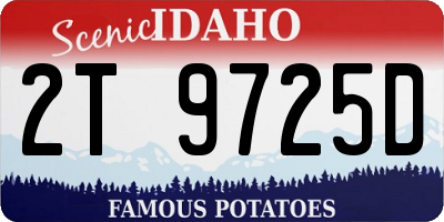 ID license plate 2T9725D