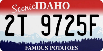 ID license plate 2T9725F
