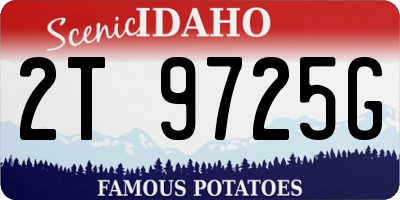 ID license plate 2T9725G