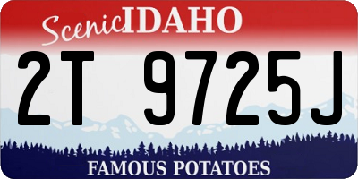 ID license plate 2T9725J