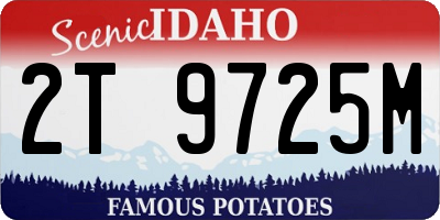 ID license plate 2T9725M