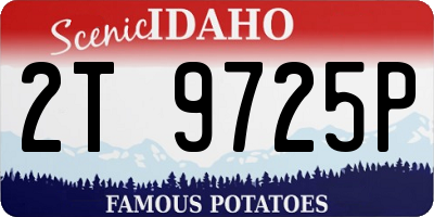 ID license plate 2T9725P