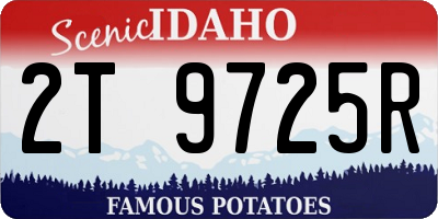 ID license plate 2T9725R