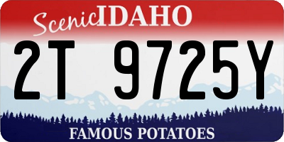 ID license plate 2T9725Y