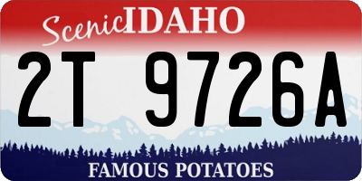 ID license plate 2T9726A