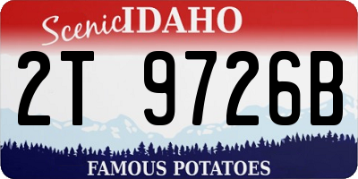 ID license plate 2T9726B