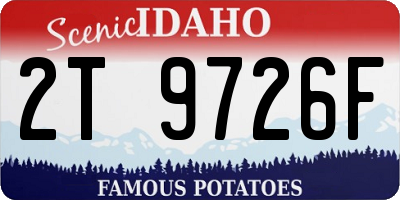 ID license plate 2T9726F