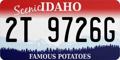 ID license plate 2T9726G