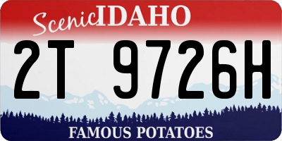 ID license plate 2T9726H