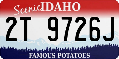 ID license plate 2T9726J