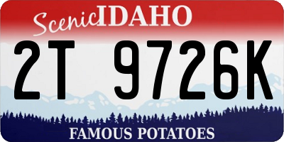 ID license plate 2T9726K