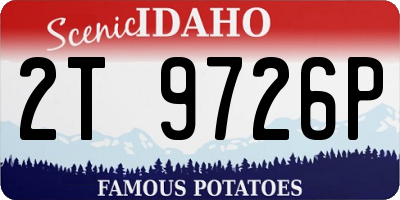 ID license plate 2T9726P