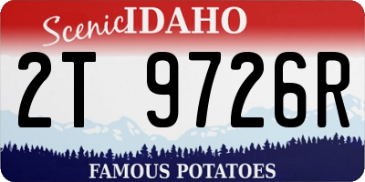 ID license plate 2T9726R