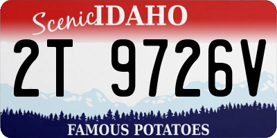 ID license plate 2T9726V