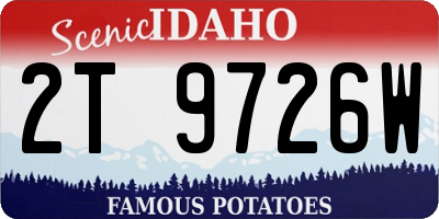 ID license plate 2T9726W