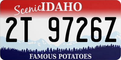 ID license plate 2T9726Z