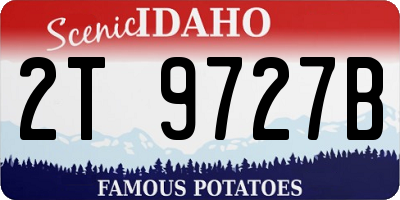 ID license plate 2T9727B