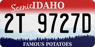 ID license plate 2T9727D