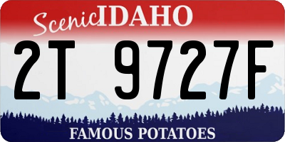 ID license plate 2T9727F