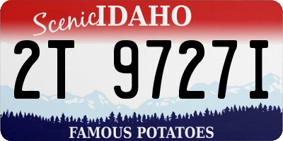 ID license plate 2T9727I