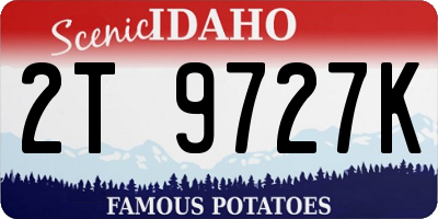 ID license plate 2T9727K