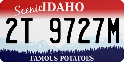 ID license plate 2T9727M