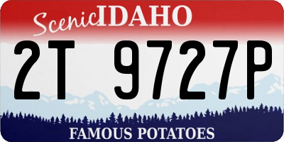 ID license plate 2T9727P