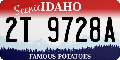 ID license plate 2T9728A