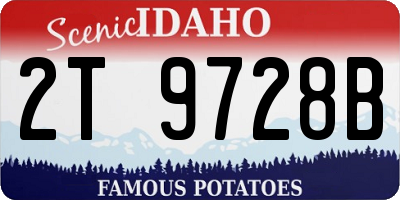 ID license plate 2T9728B