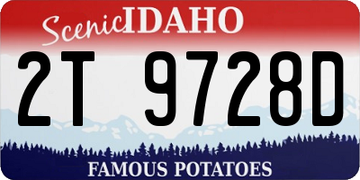 ID license plate 2T9728D