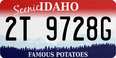 ID license plate 2T9728G