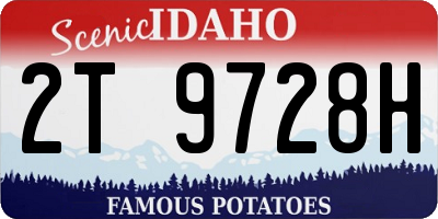 ID license plate 2T9728H